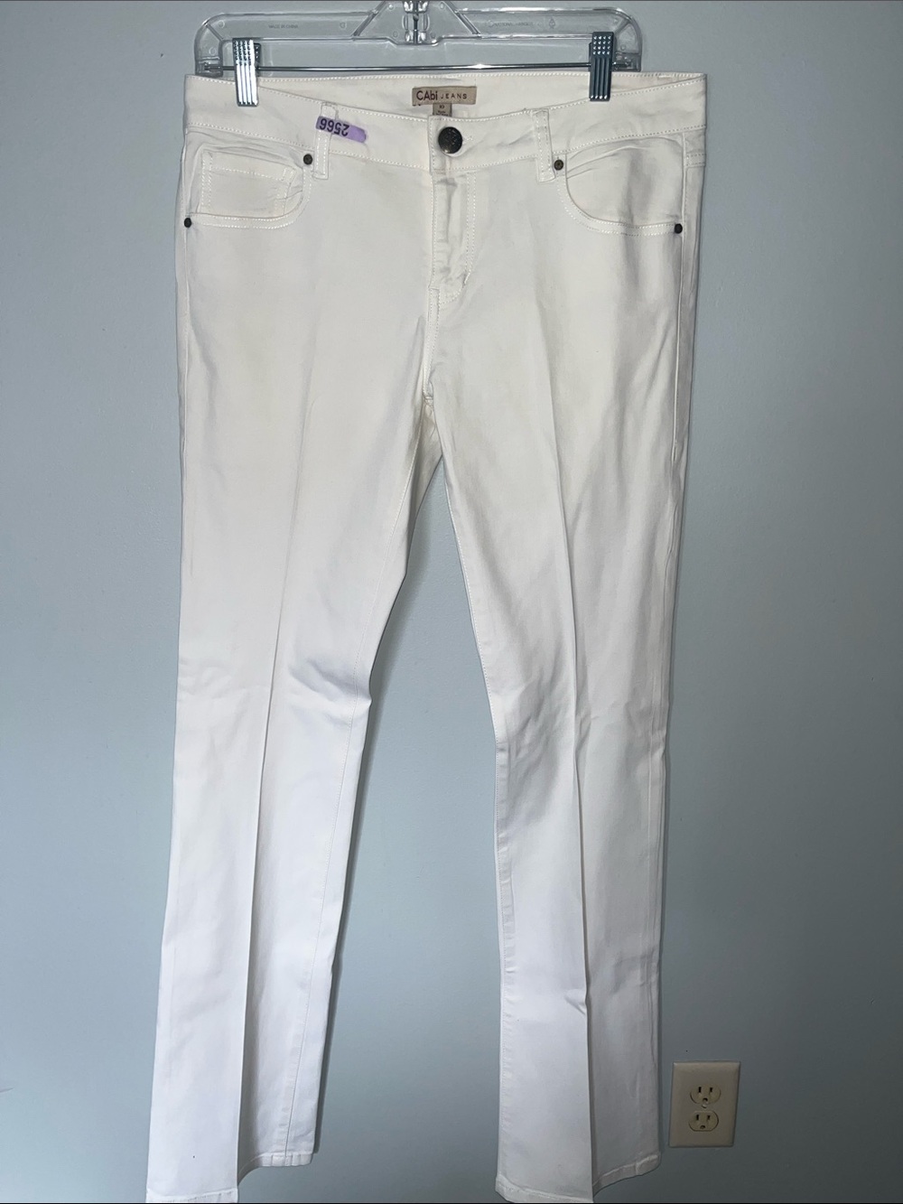 CAbi White Straight-Leg Women’s Jeans
